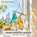 ZEYQAVIRA Geometric Prism Window Suncatcher, Colorful Hanging Window Decor with Suction Cup